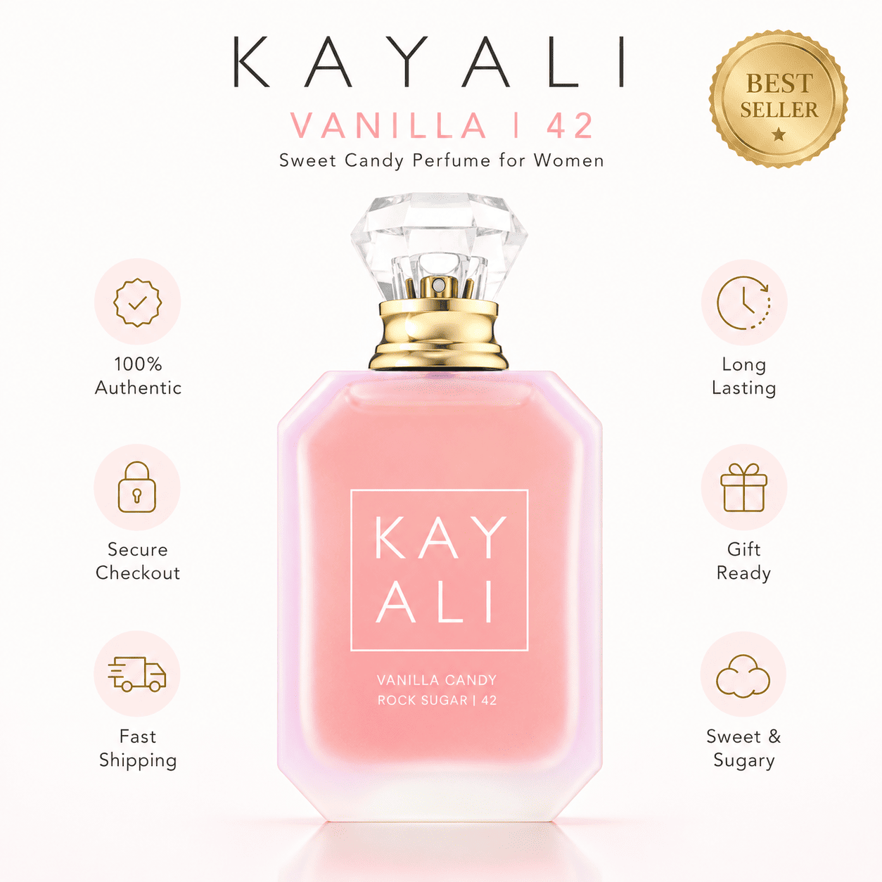KAYALI Vanilla Candy Rock Sugar 42 EDP 3.4 oz – Sweet Gourmand Perfume for Women