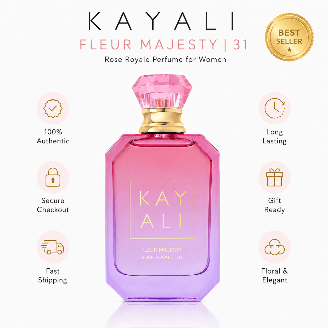KAYALI Fleur Majesty Rose Royale 31 EDP 3.4 oz – Floral Perfume for Women