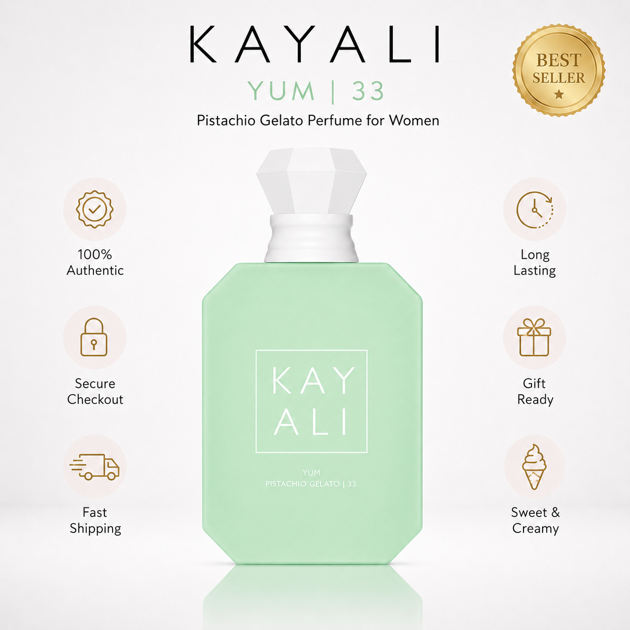 KAYALI Yum Pistachio Gelato 33 EDP 3.4 oz – Sweet Gourmand Perfume for Women