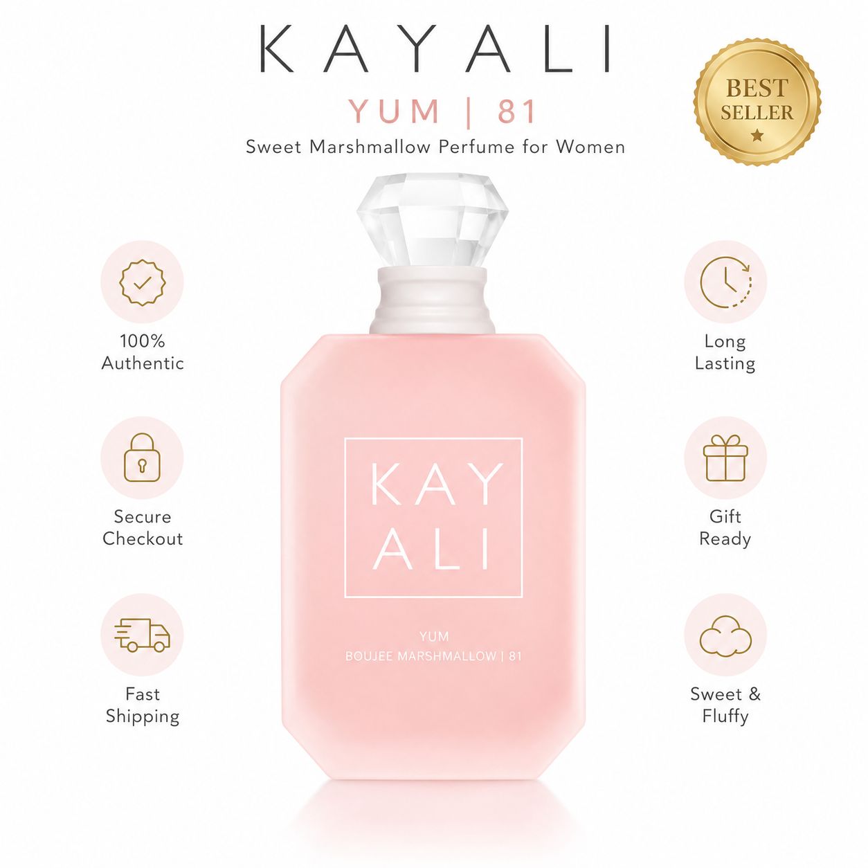 KAYALI Yum Boujee Marshmallow 81 EDPI 3.4 oz – Sweet Gourmand Perfume for Women