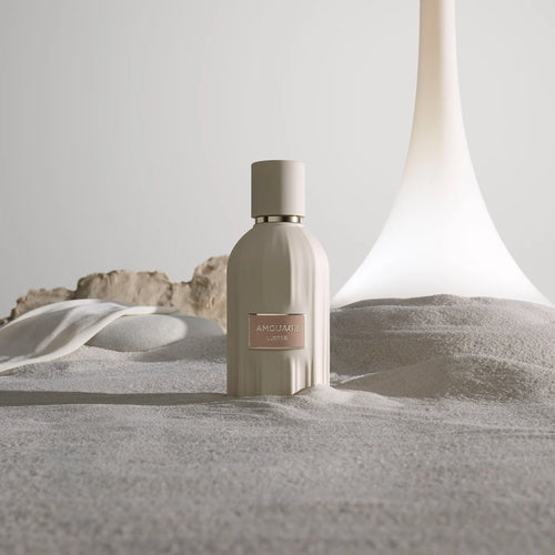 Amouage Lustre bottle in sand