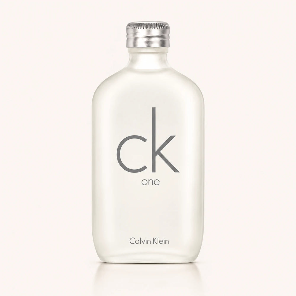 Calvin Klein CK One EDT bottle on ivory background