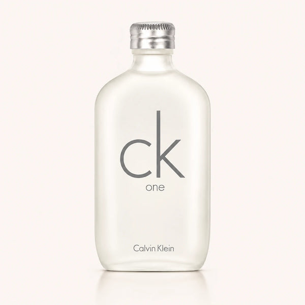 Calvin Klein CK One EDT bottle on ivory background