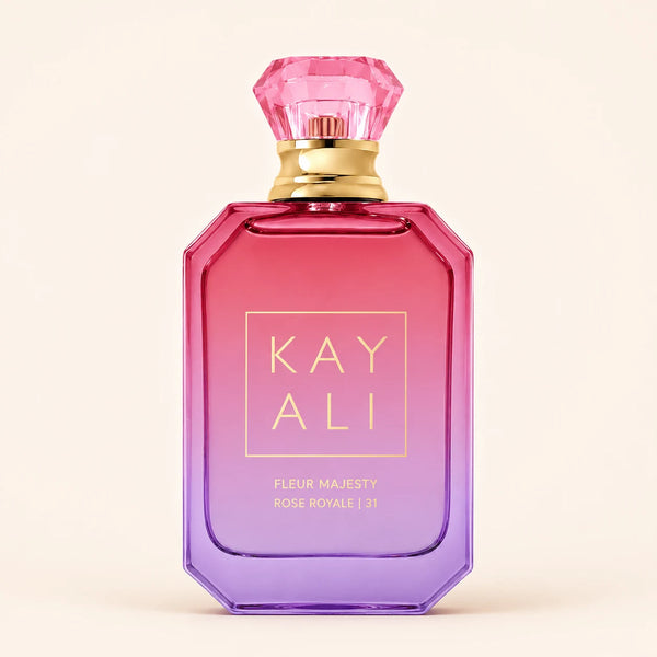 KAYALI Fleur Majesty Rose Royale 31 EDP bottle on ivory background