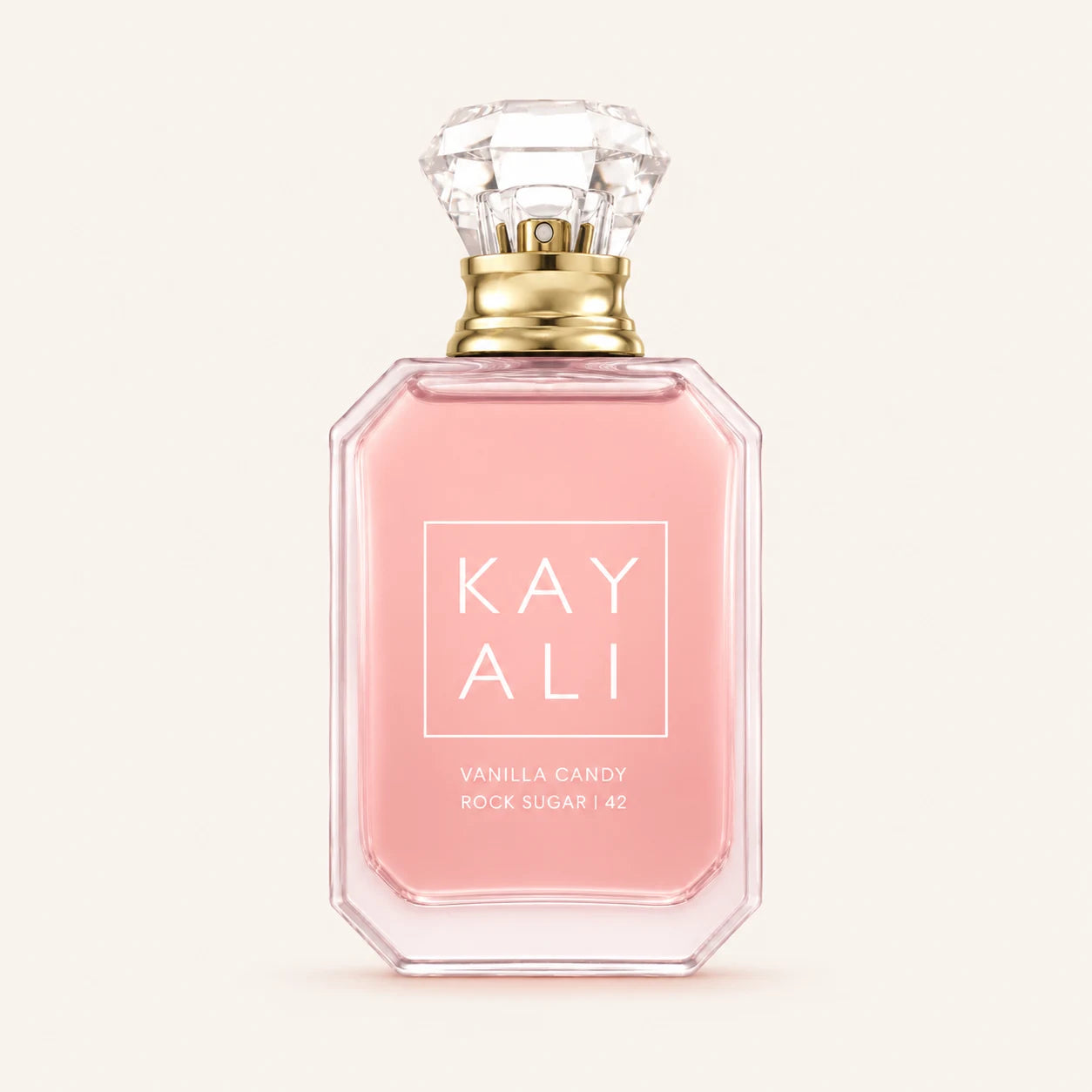 KAYALI Vanilla Candy Rock Sugar 42 EDP bottle on ivory background
