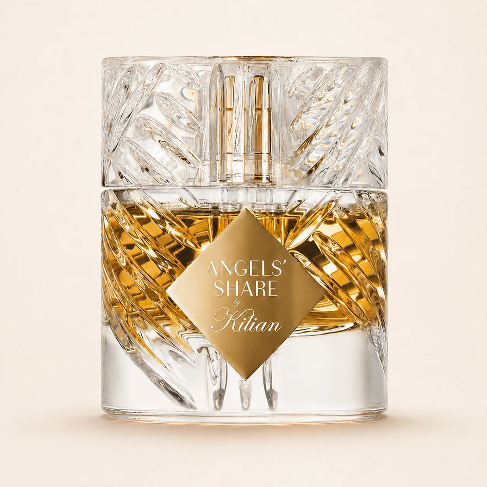 Kilian Angels Share EDP bottle on ivory background