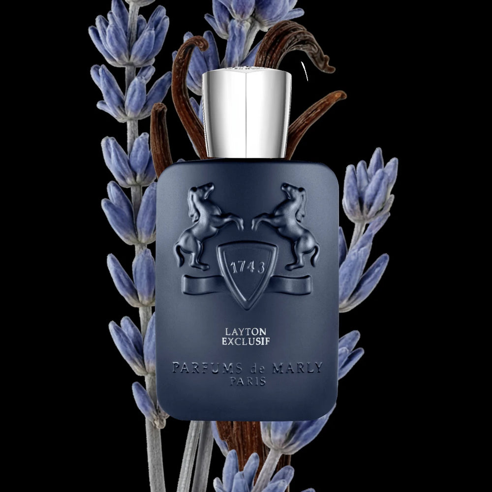 Layton Exclusif bottle with lavender