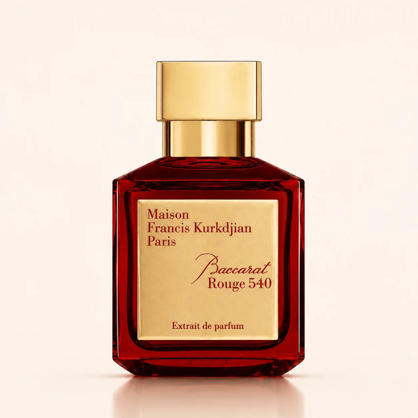 MFK Baccarat Rouge 540 Extrait bottle on ivory background